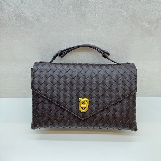 Knot Lock Leather Top Handle Bag