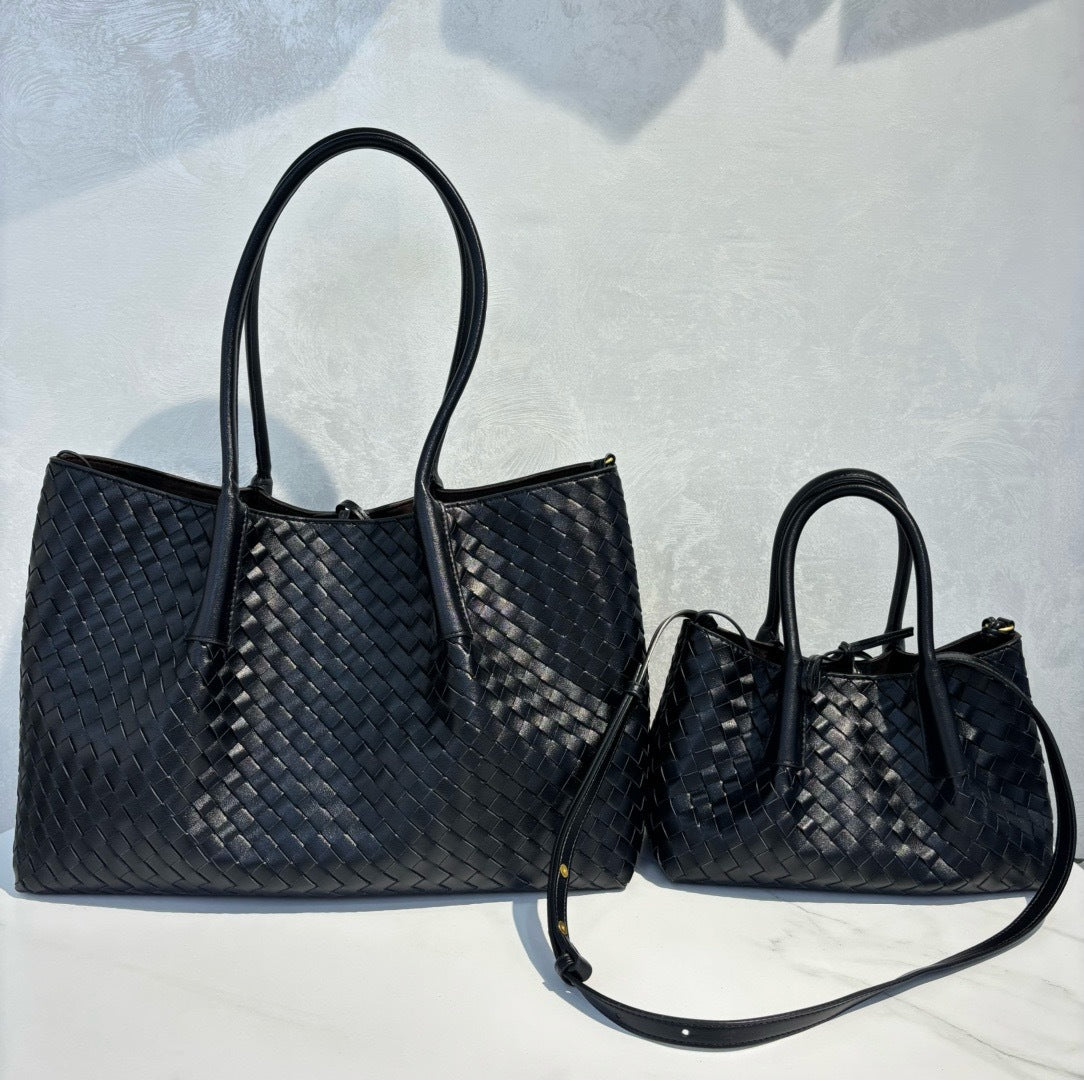 Intrecciato Weave Leather Tote Bag