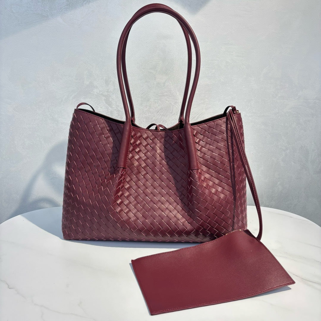 Intrecciato Weave Leather Tote Bag