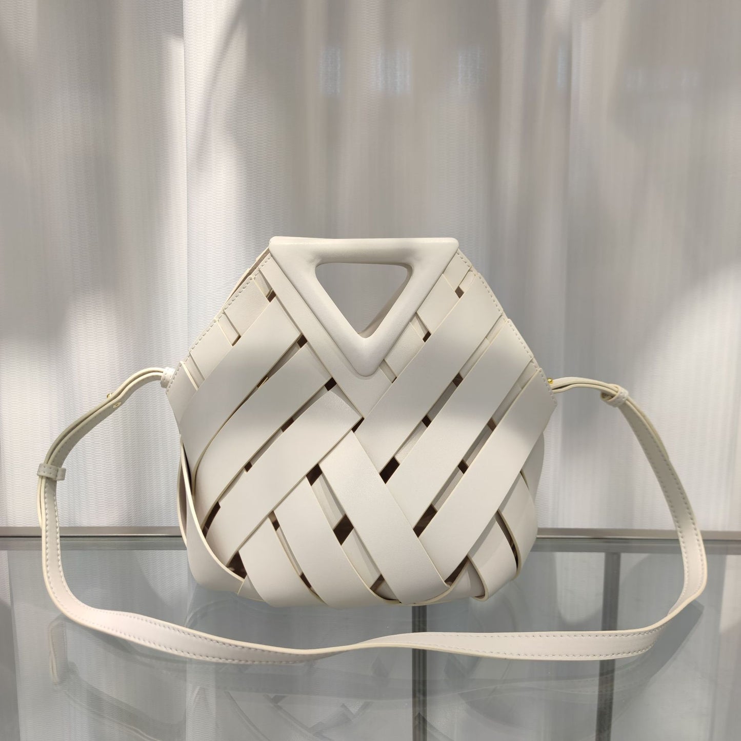 Leather Woven Handbag