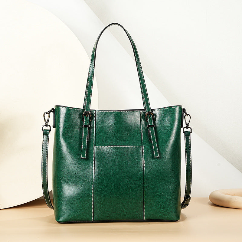 Retro Leather Tote Bag