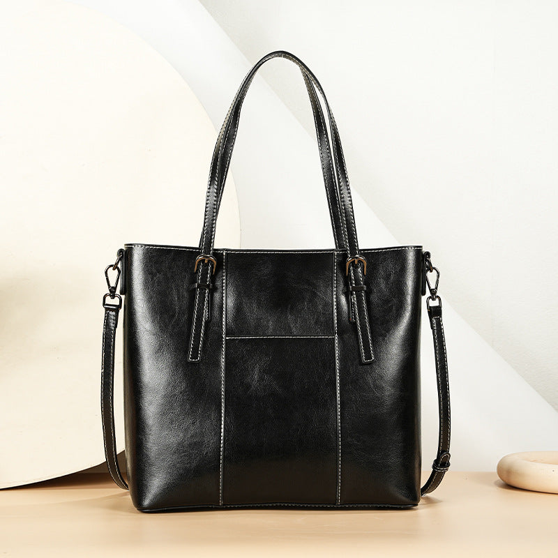Retro Leather Tote Bag
