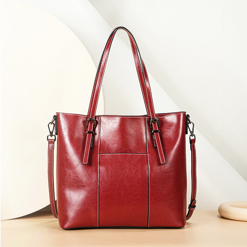 Retro Leather Tote Bag