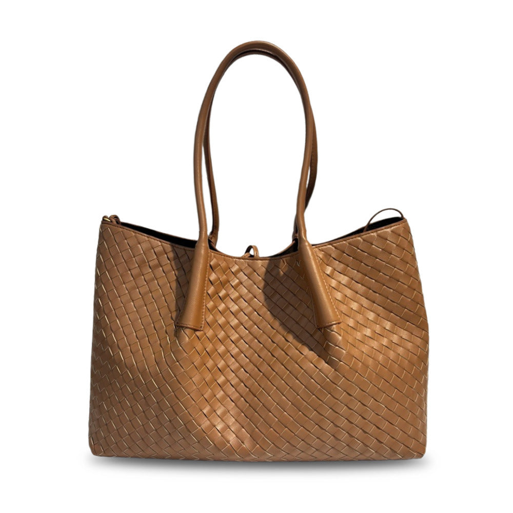 Intrecciato Weave Leather Tote Bag