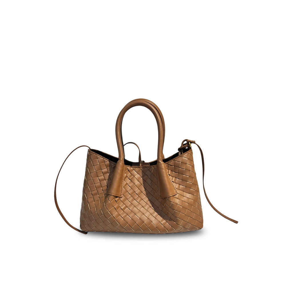 Intrecciato Weave Leather Tote Bag