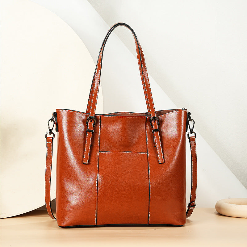 Retro Leather Tote Bag