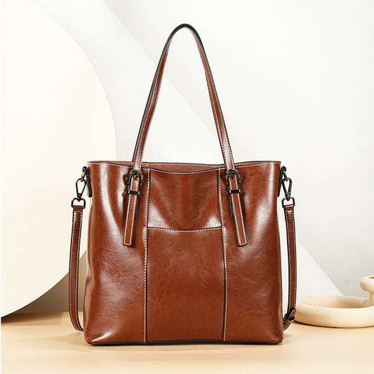 Retro Leather Tote Bag