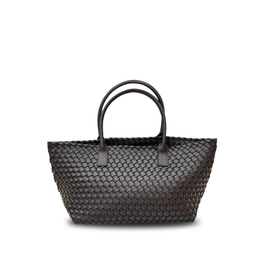 Intrecciato Weave Leather Tote Bag