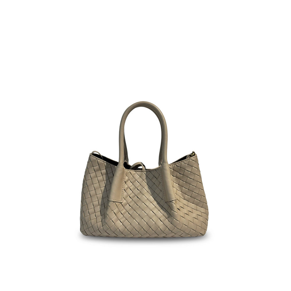 Intrecciato Weave Leather Tote Bag