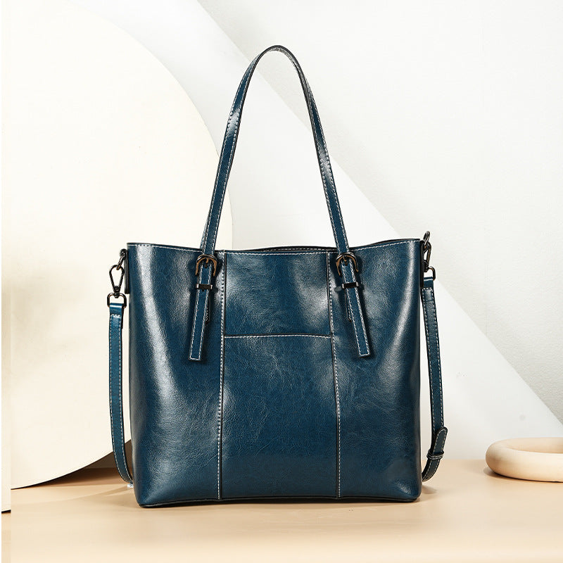 Retro Leather Tote Bag