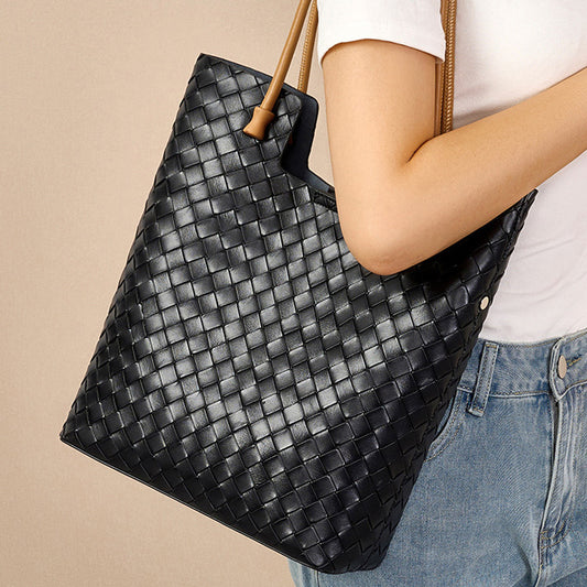 Intrecciato Weave Leather Tote Bag
